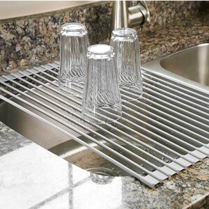 Roll-Up Dish Drying Rack Stainless Steel Multi-Purpose Drainer Utensil  Holder for Kitchen Sink - Dish Racks, Facebook Marketplace